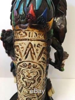 Mexican Aztec Warrior Tequila 22 Bottle Teotihuacan Shot Glass Obsidian Stone