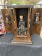 Mexican Barware Tequila Decanter & 4 Shot Glass Set Wood Stand 13tall