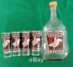 Mexican Barware Tequila Shot Glass Set Wooden barrel 4 shot