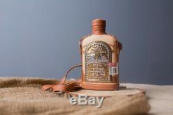 Mexican Descorriado Reposado Empty Tequila Leather Glass Bottle 250 ML Rare