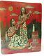 Mexican Folk Art Valez Painted Tin Metal Retablo Catrina Tequila Day Of Dead 12