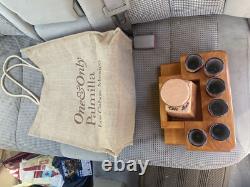 Mexican Handmade Leather Tequila Bottle Shot Glasses Set Wooden Stand