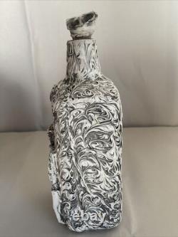 Mexican Set Of White Artisanal Tequila Bottle And Shot Glass Handmade In Mexico