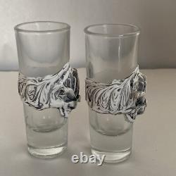 Mexican Set Of White Artisanal Tequila Bottle And Shot Glass Handmade In Mexico