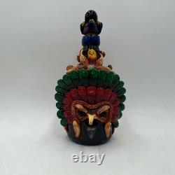Mexican Shot Glass Set Artisan Aztec Warrior Decanter Kit
