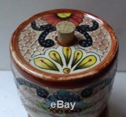 Mexican Talavera Pottery Bar Barware Tequila Barrel Bottle Crock Dispenser 15