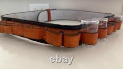 Mexican leather belt Tequila Bandolier belt 42 with shot glasses and all