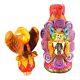 Mexico Folk Art Hand Made Textured Colorful Tequila Bottle Decanter Bottle W Lid