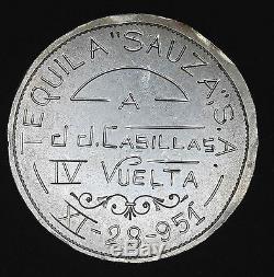 Mexico Silver Love Token Engraved Tequila Sauza S. A. Dd Casillas 1ozt Onza