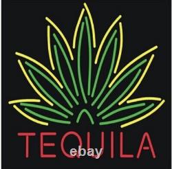 Mexico Tequila Alcohol Bar Open 20x16 Neon Light Sign Lamp Cocktail Real Glass