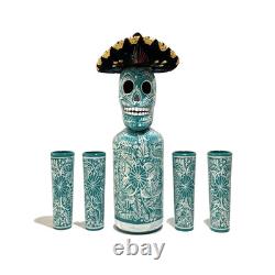 Mexskeletons Tequila Decanter Set Liquor Decanter Shot Glasses And Mexican