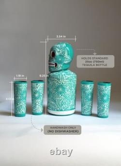 Mexskeletons Tequila Decanter Set Liquor Decanter Shot Glasses And Mexican