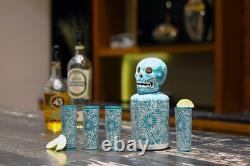 Mexskeletons Tequila Decanter Set Liquor Decanter Shot Glasses And Mexican