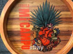 Mi Campo Tequila Advertising Barware 20 Wood Serving Tray