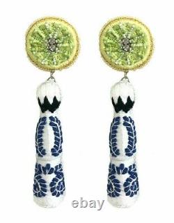 Mignonne Gavigan Tequila Bottle Beaded Embroidered Drop Earrings