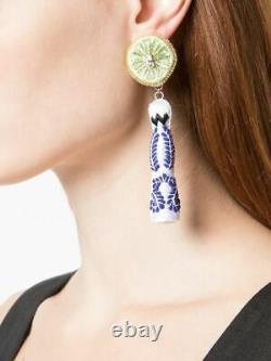 Mignonne Gavigan Tequila Bottle Beaded Embroidered Drop Earrings