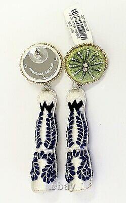 Mignonne Gavigan Tequila Bottle Beaded Embroidered Drop Earrings