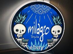 Milagro Tequila Led Bar Sign Man Cave Garage Decor Light Skull