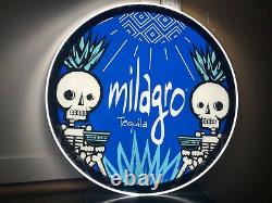 Milagro Tequila Led Bar Sign Man Cave Garage Decor Light Skull