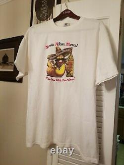 Monte Alban Mezcal Tequila T-Shirt Adult White XL Worm Mexican Sombrero Alcohol