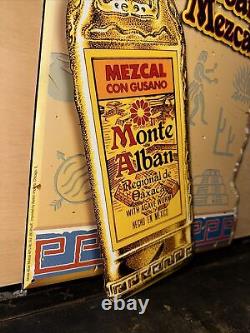 Monte Alban Mezcal Tequila -Tin Bar Sign- New Old Stock! 12 X 20 Approx