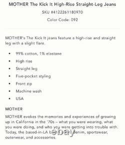 Mother The Kick It High-Rise Straight Leg Jeans in Tequila Sunrise Size 32 $248