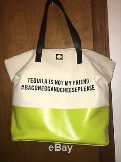 NEW Kate Spade WKRU2226 Call To Action Terry Tote Bag Tequila Is Not My Friend