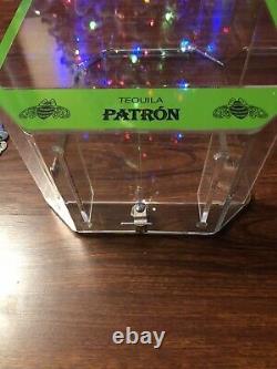 NEW Patron Tequila Display Case Acrylic 15 x 10.5 Lock & Key Bar Man Cave