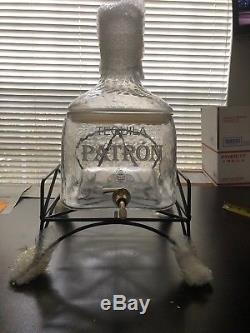 NEW Patron Tequila Glass Drink Dispenser WithSpigot RARE! Looks Like Large Bottle