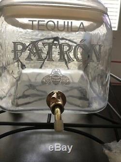NEW Patron Tequila Glass Drink Dispenser WithSpigot RARE! Looks Like Large Bottle