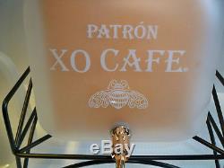 NEW Patron Tequila XO Cafe Frosted Glass Drink Dispenser Large With Spigot RARE