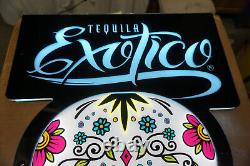 NEW Tequila Exotico Color Changing LED Sugar Skull Day of the Dead Lighted Sign