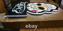 NEW Tequila Exotico Color Changing LED Sugar Skull Day of the Dead Lighted Sign