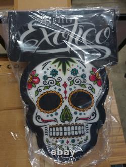 NEW Tequila Exotico Color Changing LED Sugar Skull Day of the Dead Lighted Sign