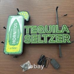 NWOT XL Neon Lime Green Electric Sign-Tequila seltzer Hornitos 25 L X 19W