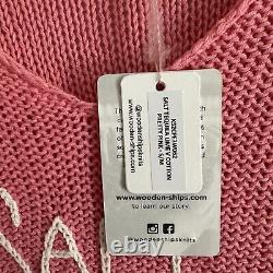 NWT Wooden Ships Salt Tequila Lime V Neck Cotton Pink Sz S/M