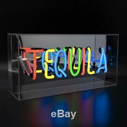 Neon LED Light Up Sign -TEQUILA Acrylic Light Box Bar Sign MULTI-COLOUR Neon