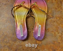 New! Aquazzura'Tequila' Crystal Flip Flop Sandal Size 9.5 US 39.5 Eur MSRP $595