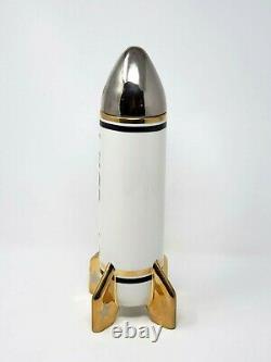 New Jonathan Adler Tequila Rocket Decanter Porcelain & 16k Gold 12.5