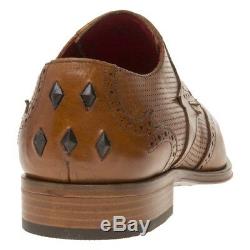 New Mens Jeffery West Tan Jb 84 Leather Shoes Brogue Lace Up