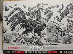 New Rare Hard To Find Espolon Tequila Glossy Poster Board 36 X 18 Skeletons