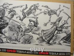New Rare Hard To Find Espolon Tequila Glossy Poster Board 36 X 18 Skeletons