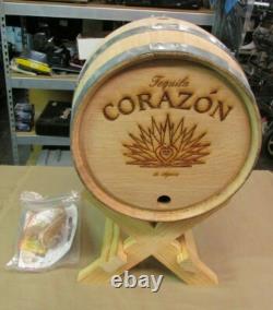 New TEQUILA CORAZON Thousand Oaks Barrel 10 Liter Barrel withSilver Steel Hoops