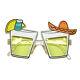 Novelty Yellow Lens Tequila Alcohol Booze Shot Fancy Dress Party Glasses