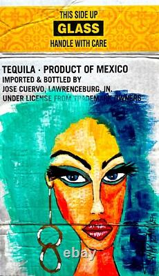 ORIGINAL Pop Art TEQUILA SENORITA PAINTING 12x 21 SWARTZMILLER DNA SIGNED wall