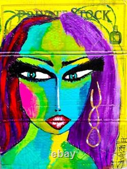 ORIGINAL Pop Art TEQUILA SENORITA PAINTING 12x 21 SWARTZMILLER DNA SIGNED wall