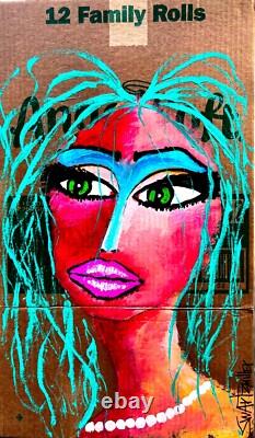 ORIGINAL Pop Art TEQUILA SENORITA PAINTING 12x 21 SWARTZMILLER DNA SIGNED wall