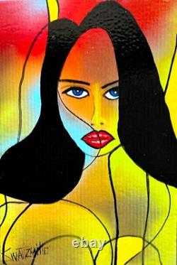 ORIGINAL Pop Art TEQUILA SENORITA PAINTING 12x 21 SWARTZMILLER DNA SIGNED wall