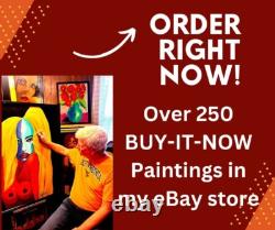 ORIGINAL Pop Art TEQUILA SENORITA PAINTING 12x 21 SWARTZMILLER DNA SIGNED wall