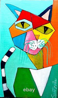 ORIGINAL Pop Art TEQUILA SENORITA PAINTING 12x 21 SWARTZMILLER DNA SIGNED wall